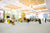 A blurred view of a tradeshow booth.