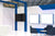 A tradeshow booth with blank messaging and graphics.