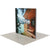 Right-side perspective of 10ft Firefly Lightbox featuring a warmly lit cabin scene beside calm water, displayed on neutral flooring.