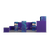 20×30 modular trade show display with connected counters, shelving units, wall-mounted monitor displays, and defined meeting areas