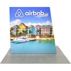 Center view of 8ft Angled Firefly Lightbox with vibrant waterfront design and soft even lighting, designed for professional booth or exhibit branding.