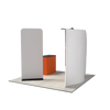 8ft QuickZip Curved - Single-Sided, Lights, Podium, QuickZip Banner Stand