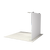 Rear view of the straight trade show display showing plain fabric backing and attached light fixtures.