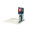 Rear view of the straight trade show display showing printed graphic coverage on the back side and internal frame structure.
