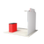 Rear view of the straight trade show display showing plain fabric backing and attached header panel.