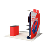 ear view of the double sided trade show display showing back graphic and support structure.