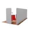 20ft QuickZip Lightbox, 2 Podiums, Showtime, Oak Flooring