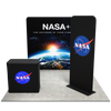 8ft QuickZip Lightbox, Podium, Double-Sided QuickZip Banner Stand