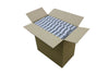 Packaged 20x10 Reversible Carpet Tiles in shipping box, containing interlocking foam carpet panels designed for easy transport and large booth installation.