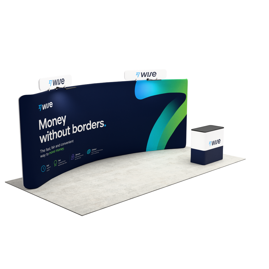 20ft QuickZip™- Curved Single-Sided Display with 2 Headers ...