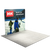 Three quarter view of the straight trade show backdrop displayed within booth space to show depth and side profile.