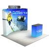 10ft QuickZip™ - Curved Single-Sided Display with Lights, Podium, and Header
