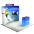 10ft QuickZip™ - Curved Single-Sided Display with Lights, Podium, and Header