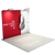Angled view of lighted trade show display within booth space showing frame depth, side profile, and mounted lights.