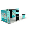 20ft Firefly Corner Lightbox Double-Sided Backlit Display with 1 Counter