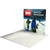 Alternate angle of the straight display highlighting frame thickness and overall booth footprint.