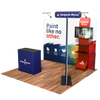 10ft Max Straight - Single-Sided, Oak Flooring, QuickZip Banner Stand