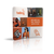 8ft curved double sided trade show display shown in front view with seamless fabric graphics and rounded corners.