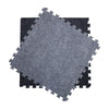 Interlocking 20x10 Reversible Carpet Tiles in light grey and charcoal finishes, made from cushioned foam with dual-colour design for large event or exhibit flooring.