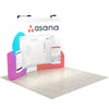 10ft QuickZip Curved portable trade show display with overhead LED Lights