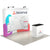10ft QuickZip Curved fabric trade show display featuring a seamless curved backdrop and portable counter, designed for professional event booths.