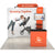 Rush 10ft QuickZip Max Curved tension fabric display kit with printed backdrop, shelving unit, and counter for fast delivery events.