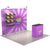 10ft QuickZip Showcase trade show display with colorful backdrop, monitor mount, and counter setup.