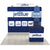 Full 10ft QuickZip Max Straight display kit with straight fabric wall, shelves, and portable counter.
