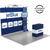 10ft QuickZip Max Straight trade show display on reversible flooring alternating gray and black wood style finishes.