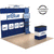 10ft QuickZip Max Straight trade show display shown on reversible flooring alternating light and dark oak wood style finishes.