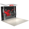 Angled right view of the 10ft Timberline Heavy Duty display with custom printed graphic, curved canopy, and straight edge side panels
