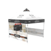 Angled view of the 10ft Event Tent – Full Print showing the aluminum tent frame, fully printed canopy and valance, printed side walls designed for outdoor events and activations.