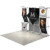 Angled view of the 10ft 3D Snap-Up – Kit B pop-up display featuring a three-dimensional snap-up frame with fabric graphics and LED lights, shown without podium or additional accessories