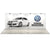 Centred front view of 20ft Perfect Pop Straight Display with smooth fabric backdrop and full-width straight design, illuminated with overhead lighting.