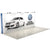 Angled left-side view of 20ft Perfect Pop Straight Display highlighting the wide straight frame and tension fabric surface on neutral flooring.