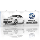 20ft Perfect Pop Straight Display shown with a seamless fabric backdrop on light flooring, featuring a straight frame and sleek edge finish for a clean, modern look.