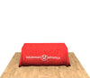 Front-facing view of 6ft printed table throw with wrinkle-free surface and evenly draped corners.