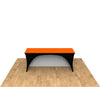 Rear view of 6ft Ultra-Fit Table Throw featuring an open back for convenient storage access beneath the table during events.