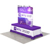 6ft QuickZip Table Top replacement fabric graphic displayed on curved frame, designed for vibrant tabletop exhibits and easy zippered installation.