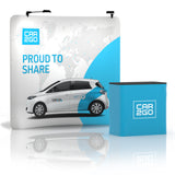 8ft QuickZip Curved with Lights, Hard Case and Podium Print - $1,224.99