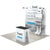8ft QuickZip Max Straight fabric display with shelving tower and counter for trade show exhibits.