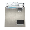 Overhead view of 8ft QuickZip Max Straight trade show display with straight backdrop, monitor tower, and counter.