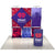 Straight-on centered view of the 8ft 3D Snap-Up Display Kit B highlighting its multi-layered panel arrangement and open framework for a dimensional look at trade shows and events.