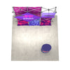 Overhead view of the 8ft 3D Snap-Up Display Kit B illustrating the connected lattice structure and panel placement, with an accompanying circular podium on the event floor.