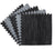 Interlocking 10x10 Reversible Wood Tiles in black and grey finishes, featuring durable foam construction and wood grain texture for trade show or event flooring.