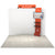 QuickZip Waterfall Media Kit Add-On for trade shows with integrated shelving, media screen, and optional header panel.